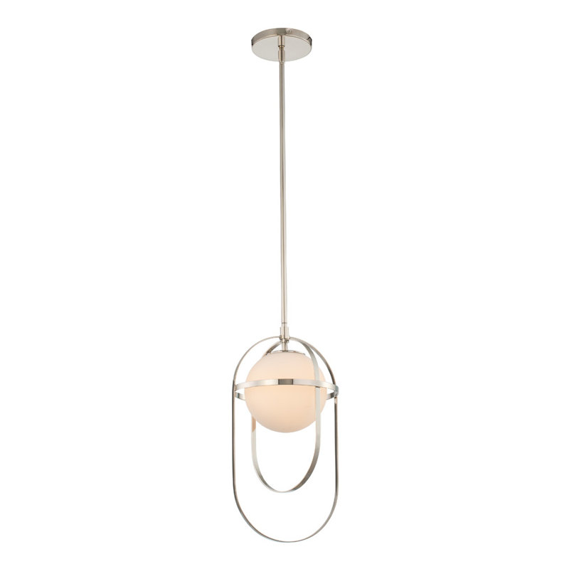 Lennox 1 LT Polished Nickel Pendant Kalco, Polished Nickel