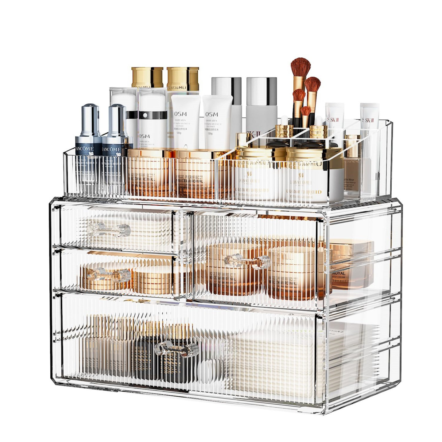 Arlmont & Co. Acrylic Stackable Storage Drawer Organizer(1 Top 3 ...