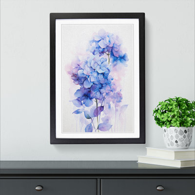 Hydrangea Gestural - Single Picture Frame Print on Wood