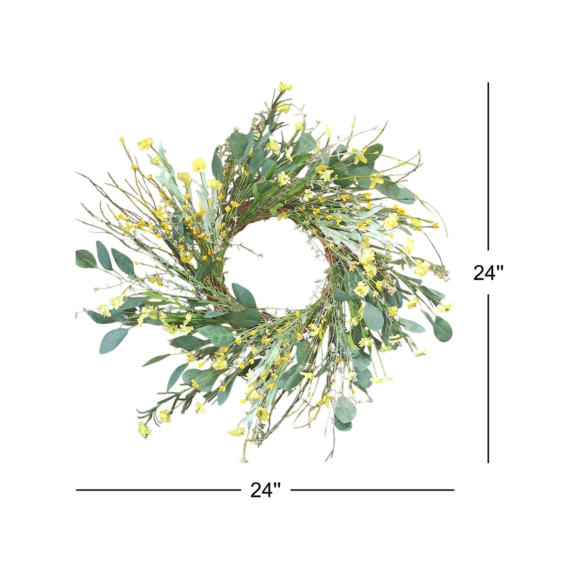 24" Handmade Spring Wildflower Wreath