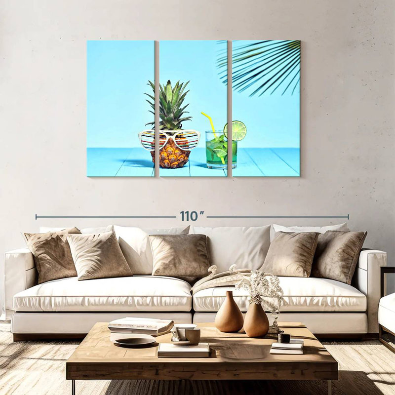 Yarlin Cool Summer Pineapple, 48" H x 74" W