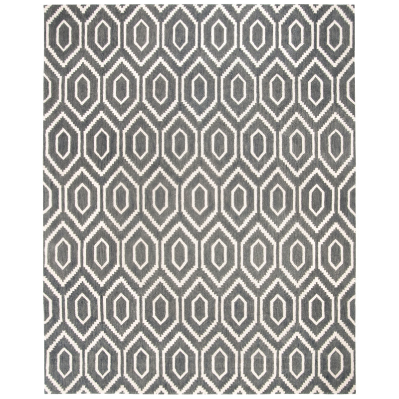 Forsberg Hand Tufted Wool Geometric Rug, Rectangle 4' x 6'