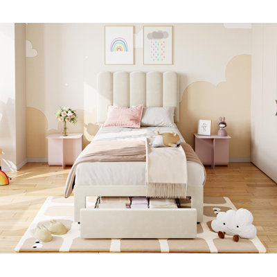 Twin Size Bed Frame with Storage Drawer