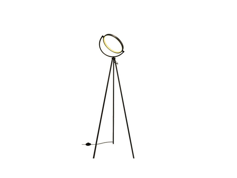 60" Black LED Tripod Color Changing Floor Lamp With Globe