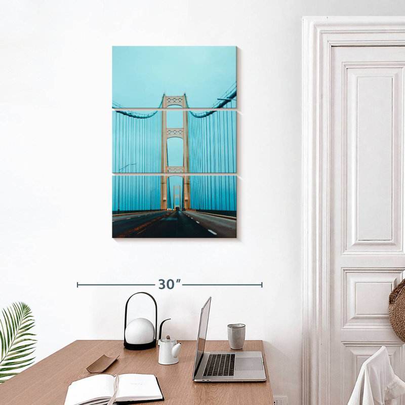 Lilie Blue Mackinac Bridge, 32" H x 20" W