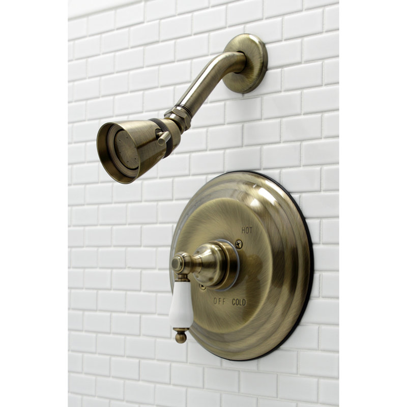 Kingston Brass Restoration Single-Handle Pressure Balanced Shower Faucet, Antique Brass