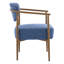 Chaises de salle à manger modernes en métal, tissu bleu, sièges confortables pour la maison
