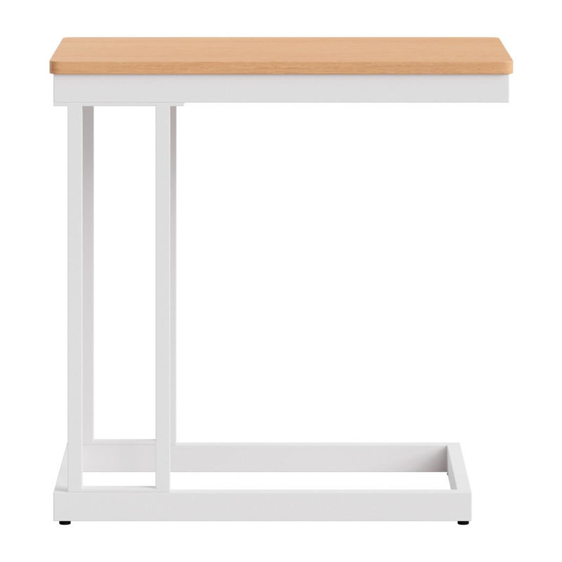 Table de bout en bois massif naturel et aluminium 26 po