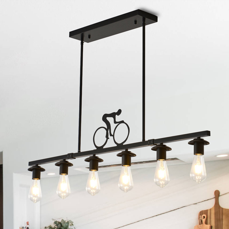 6 - Light Dimmable Kitchen Island  Chandelier 