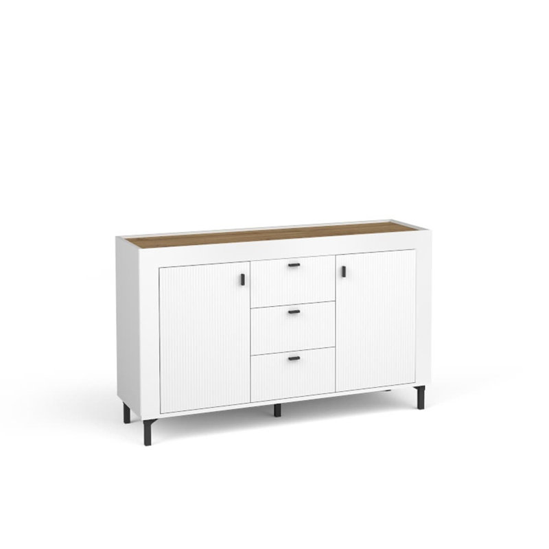 Olgen 137cm Sideboard, White/Oak