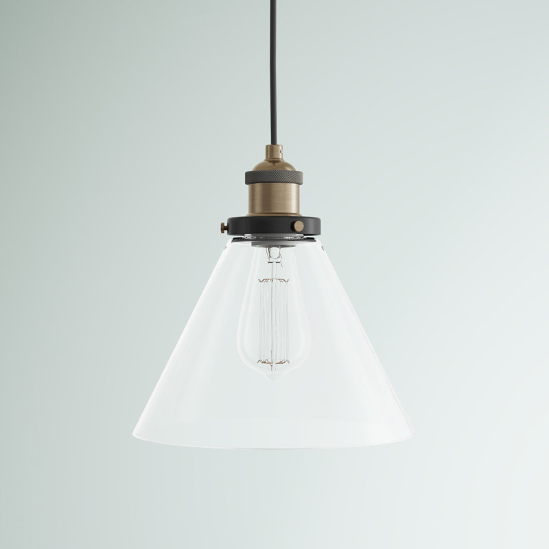 Alanna 1 - Light Cone Pendant, Brass/Black