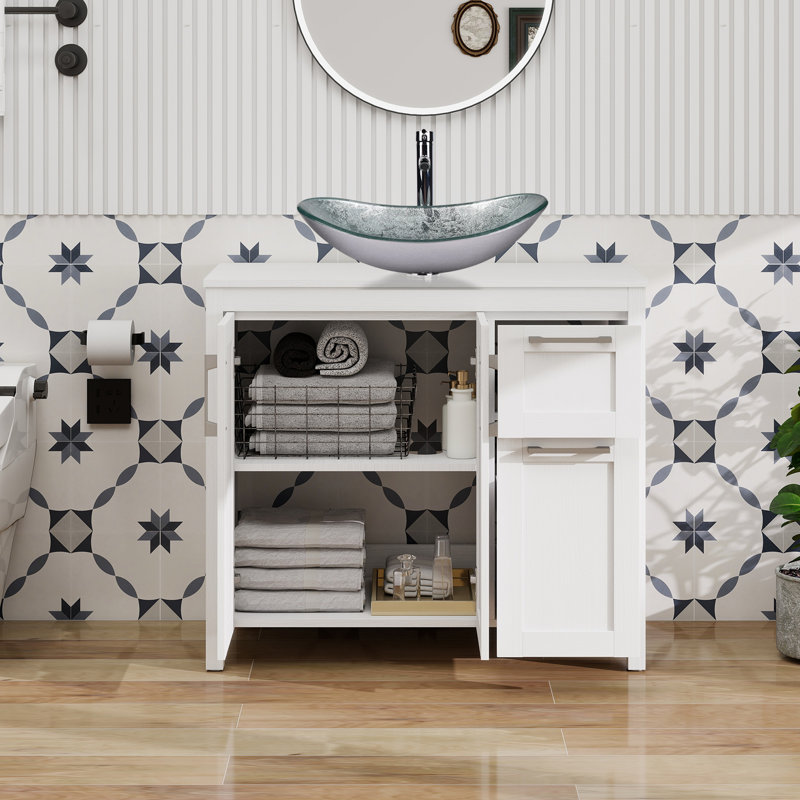 36" Free-Standing Modern Single Bathroom Vanity With Sink, White