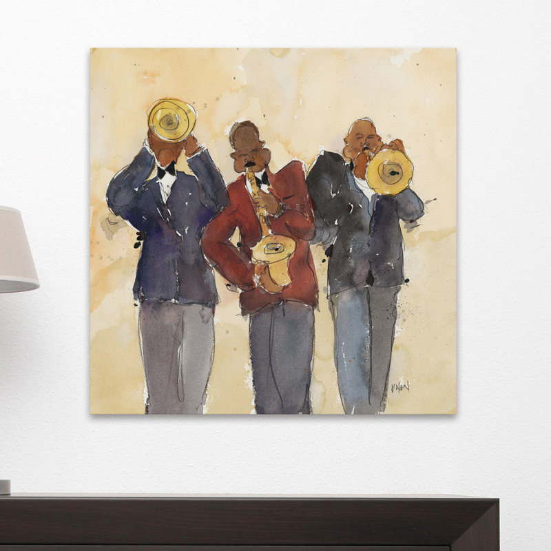 Jazz Trio I - Wrapped Canvas Print, 46cm H x 46cm W x 4cm D