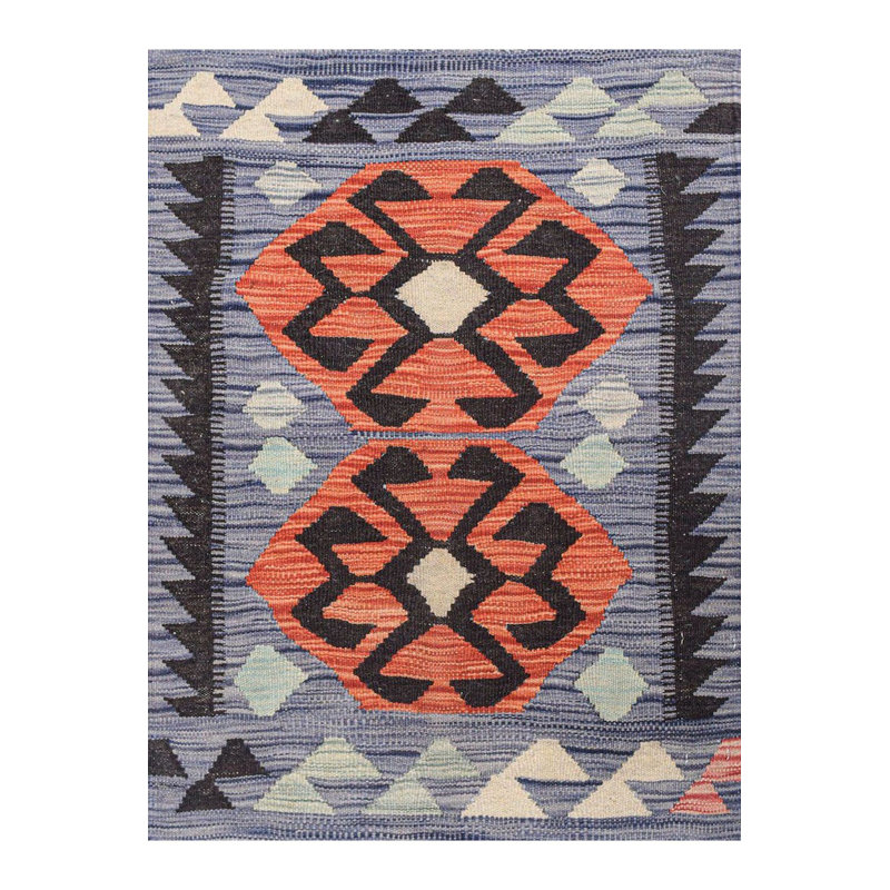 Tapis gris délavé à motif géométrique détaillé, Sous-tapis rectangulaire 2 pi 6 po x 4 pi 11 po