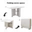 Table de salle à manger pliante à abattants avec 6 roulettes et 2 tablettes de rangement, table compacte pour petits espaces, blanc-573913190