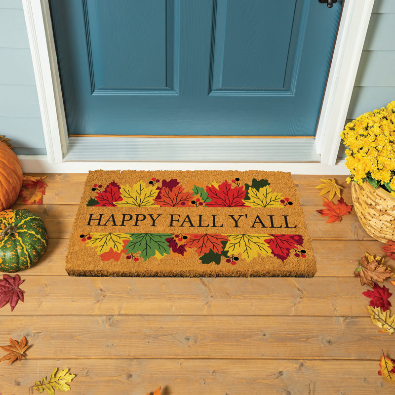 Fall Leaves Personalized Coir Mat