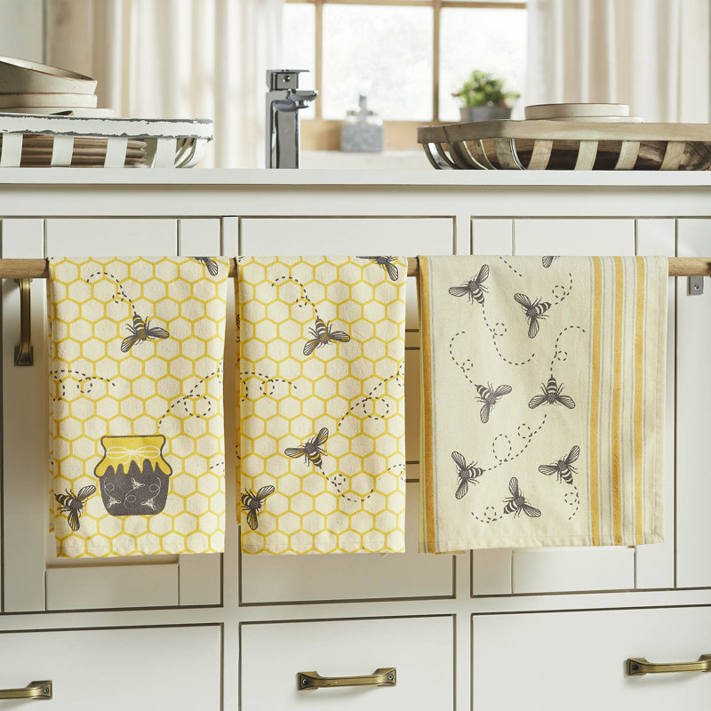 Ensemble de 3 torchons Buzzy Bees Honeypot 16 x 28