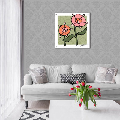 «Abstract Floral On Green» par St. Hilaire Elizabeth