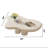 39" Round Cloud Coffee Table for Living Room - Cream White Modern Organic Shape Accent Table, Soft Curve Design, 4-Leg Sturdy Tea Table