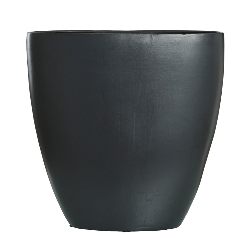 Vase de table en céramique Mayolet, H 15,65 po x l 15 po x P 6,75 po, Noir