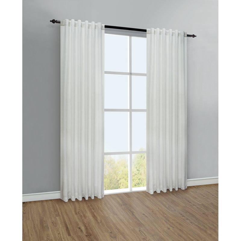 Rideau double semi-transparent Wook, L 54 po x L 84 po, Blanc