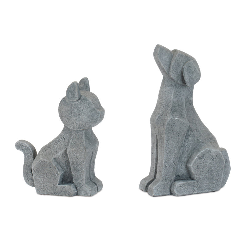 Figurine moderne chien et chat assis