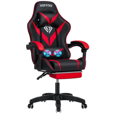 Fauteuil de jeu ergonomique avec inclinaison 135 ° pour jeunes Hoffree PC & Racing