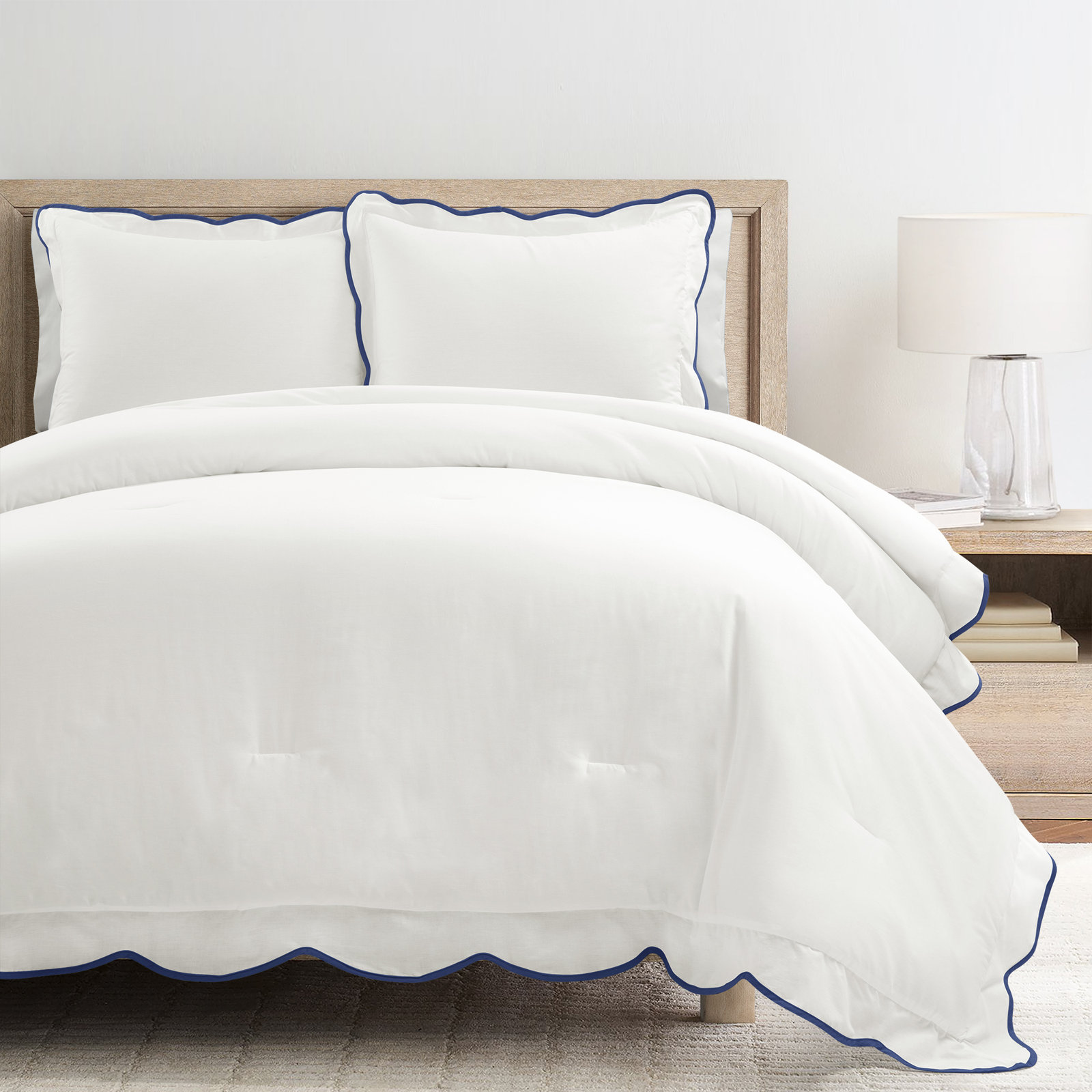 Nolita Cotton Blend Comforter Set, Queen Comforter, Navy