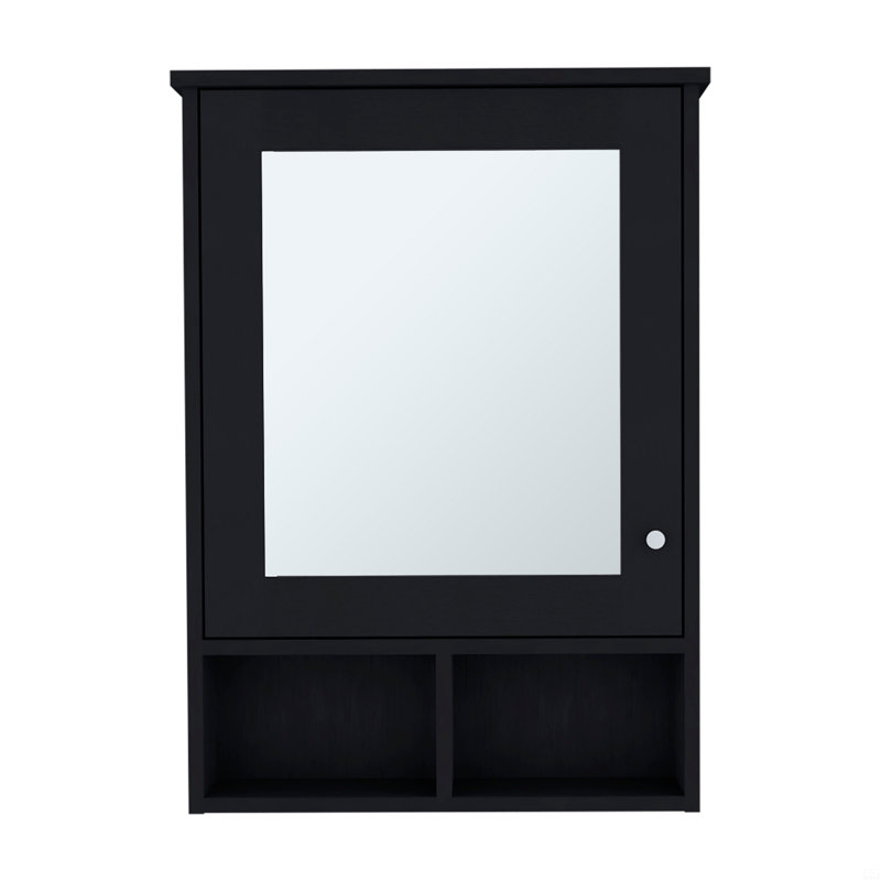 Pharmacie avec porte miroir et armoire à miroir de 29 po de hauteur avec trois tablettes dissimulées et deux tablettes ouvertes