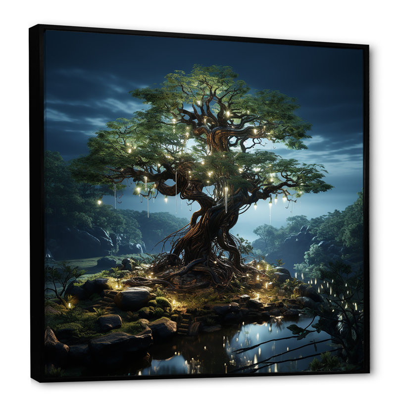 Reproduction d'art sur toile, "Twilight surreal", Cadre flottant noir, H 24 po x l 24 po x P 1 po