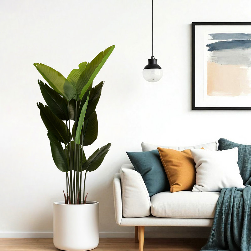 Banane de 5,2 pieds de hauteur, 2 pièces, pour l'intérieur et l'extérieur, 12 feuilles, taille 63, arbre tropical, plastique, décoration,