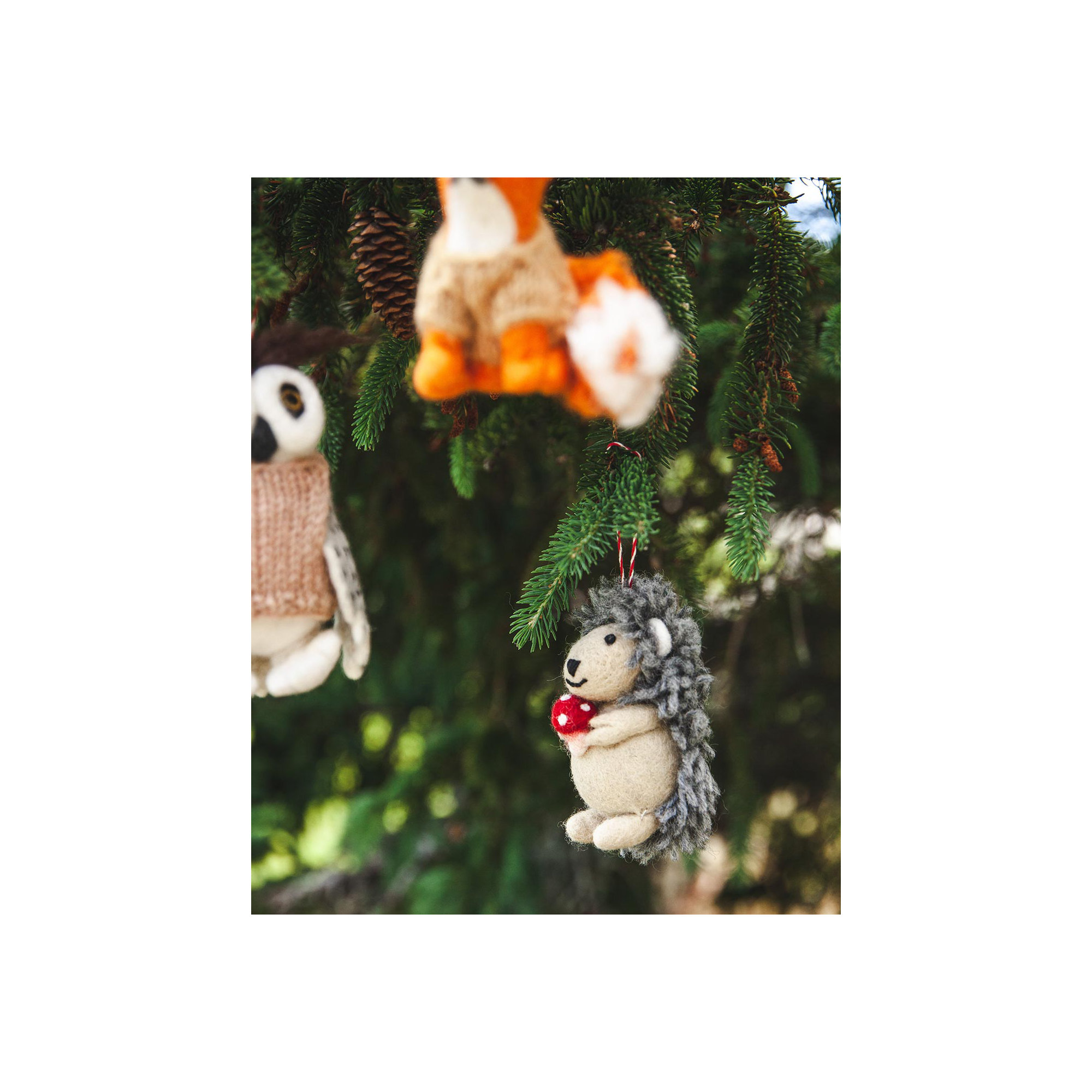 Felted Woodland Animal Ornament - Henry Hedgehog