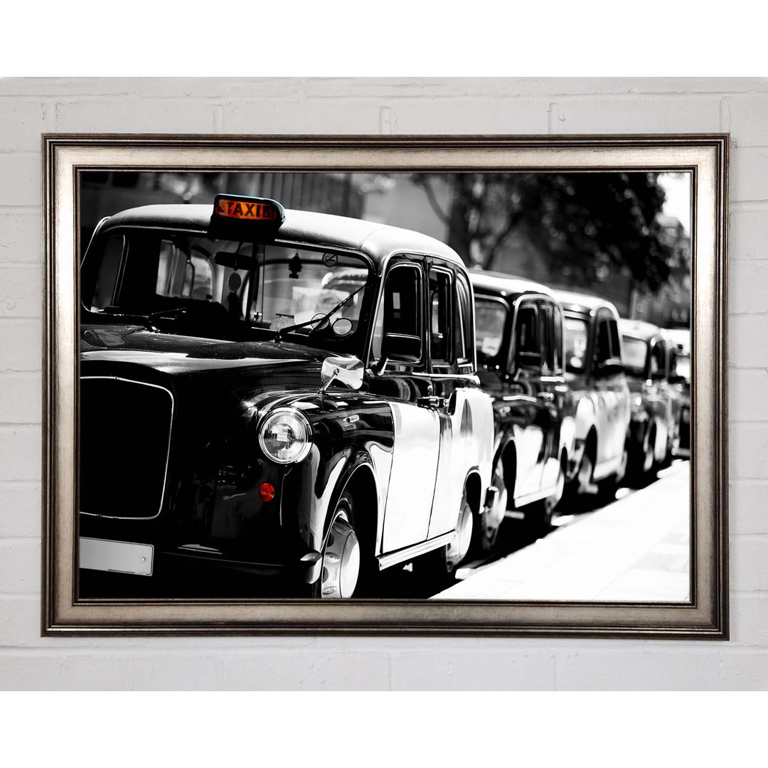 London Black Cabs - Einzelne Bilderrahmen Kunstdrucke