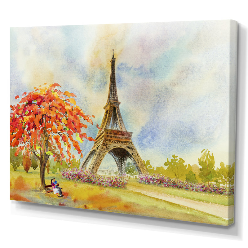 «Paris Eiffel Tower In Beau Fitul Summer II», reproduction sur toile flottante, H 24 po x l 36 po x P 1 po, Toile tendue