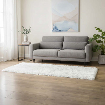 Tapis à poils longs en fausse fourrure de mouton 2 x 5 po