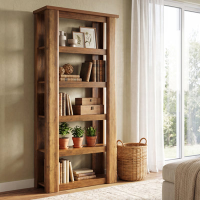 6-Tier 71" Tall Book Shelf, Vintage Bookcase, Rustic Floor Standing Display Storage Shelves for Study, Living Room, Apartment