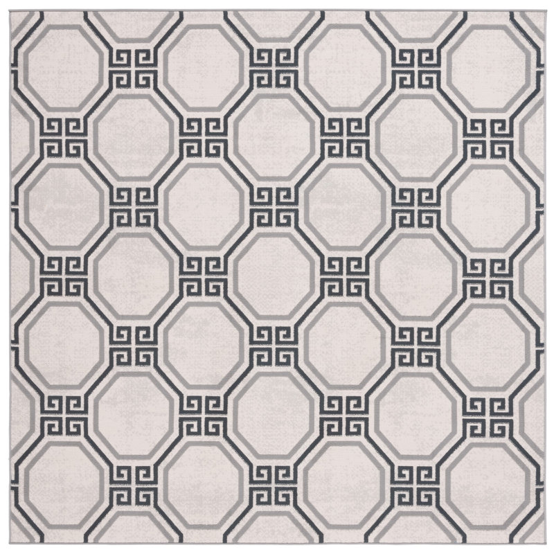 Aldeen Performance Geometric Rug, Square 6'7"