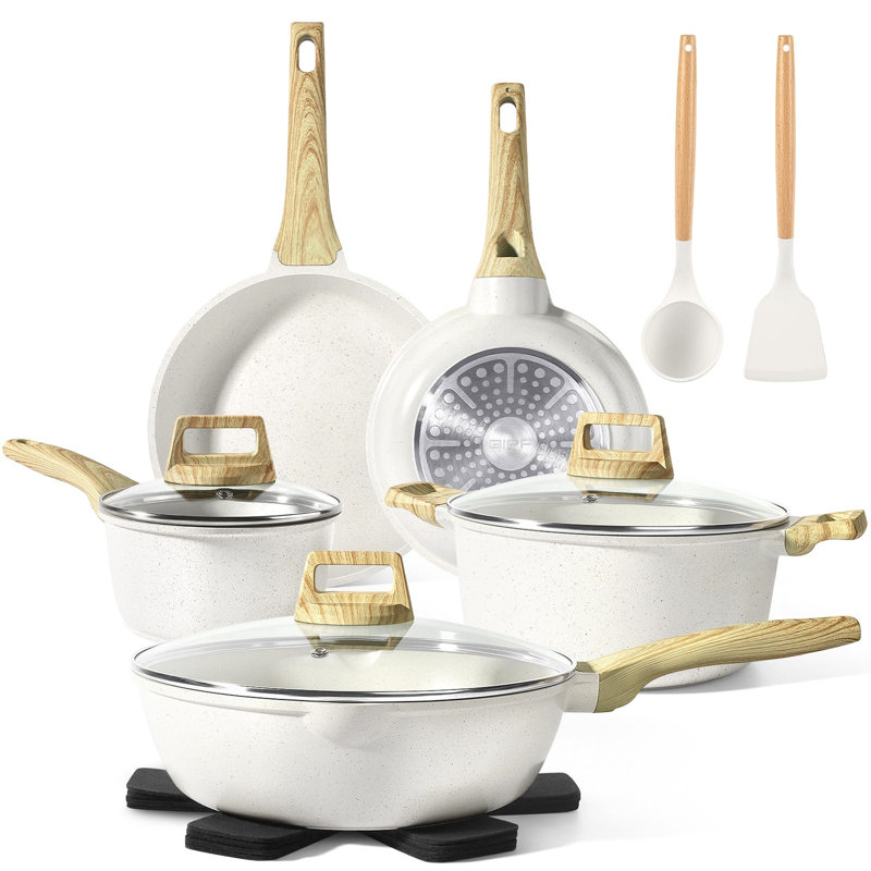 14 - Piece Aluminum Cookware Set, Beige