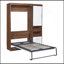 Lit escamotable simple avec armoire murale, blanc