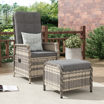 Outdoor Lounge Chair with Ottoman