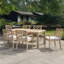 Ensemble repas pour 6 personnes rectangulaire en eucalyptus avec chaises rembourrées-1974727662