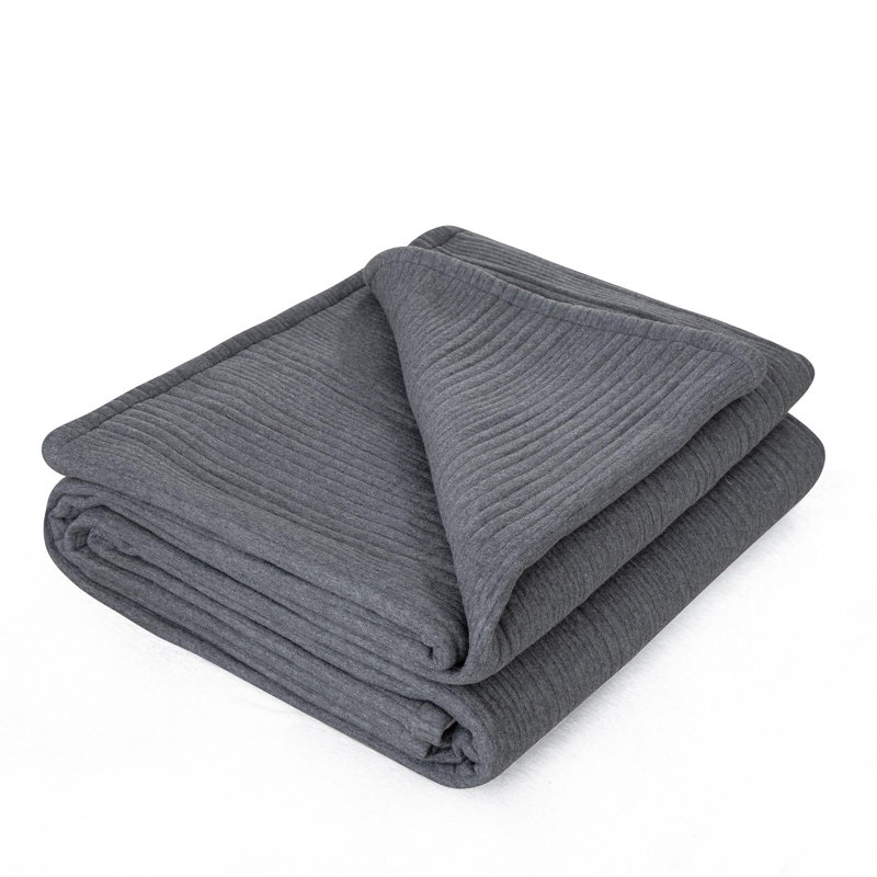 Couverture réversible en jersey de coton avec bourre en polyester léger | Couverture douce toutes saisons, certifiée OEKO-TEX® Standard 100