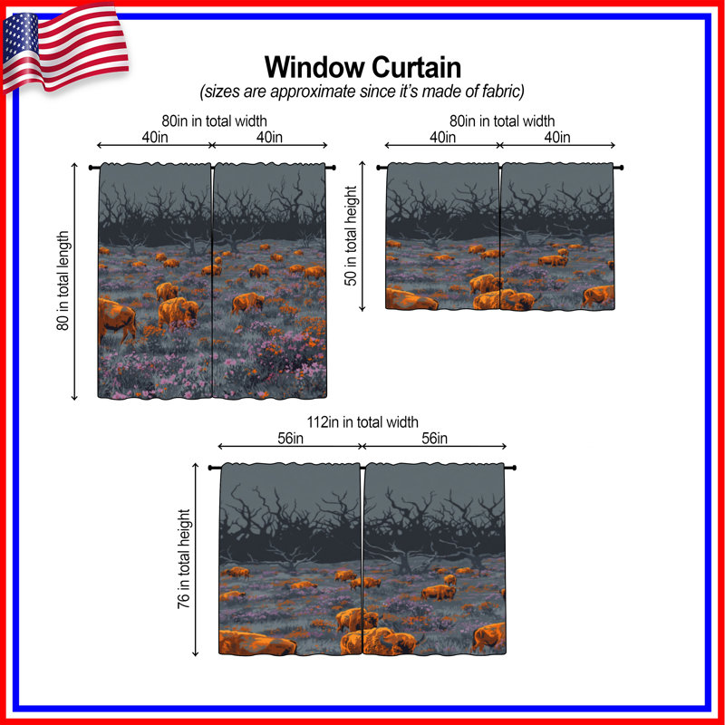 Rideaux de fenêtre Buffalo In Wildflowers, Sheer, 40in x 82in - 2 panels