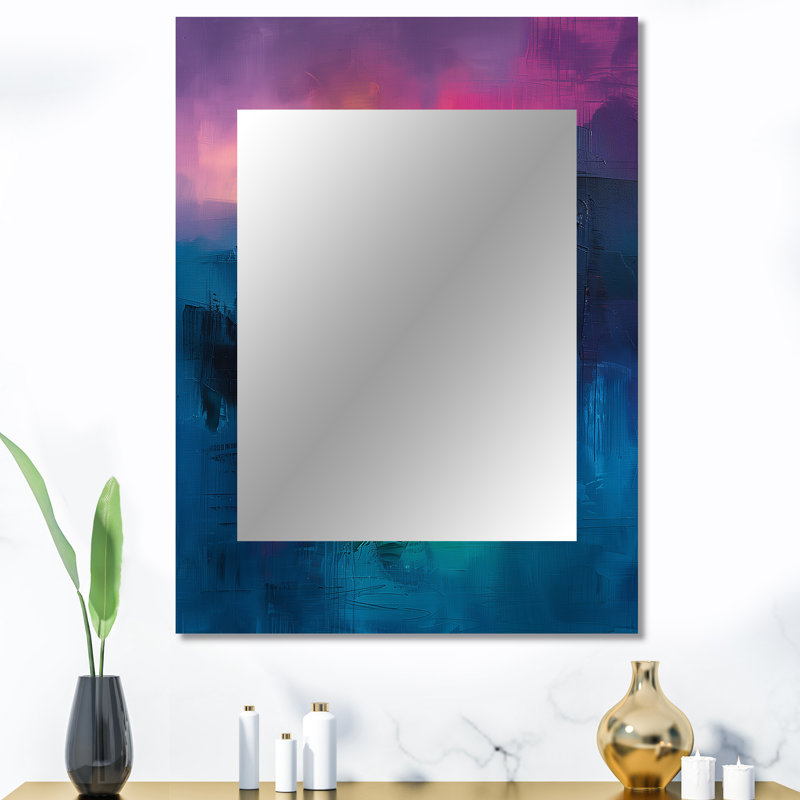 Miroir mural noir et rose, 40 po x 30 po