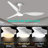 (set Of 2) 52" Blade Led Propeller Ceiling Fan With Remote Control-750496124