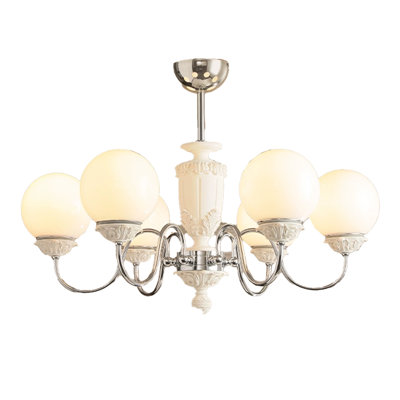 Pied de lampe avec abat-jour en verre French Vintage