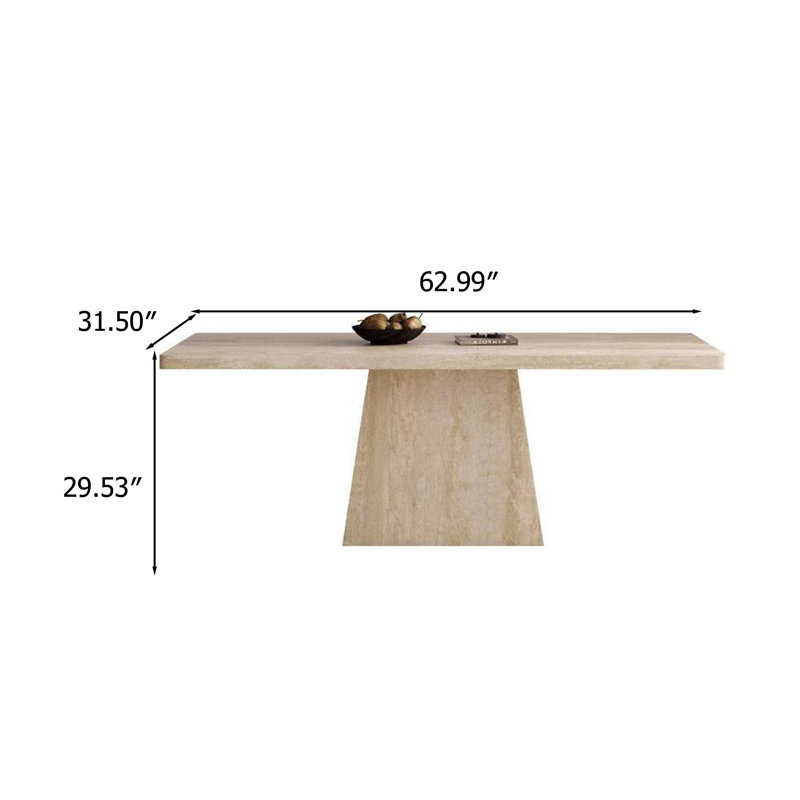 Modern Sintered Stone Dining Table, 29.53" H x 62.99" W x 31.5" D
