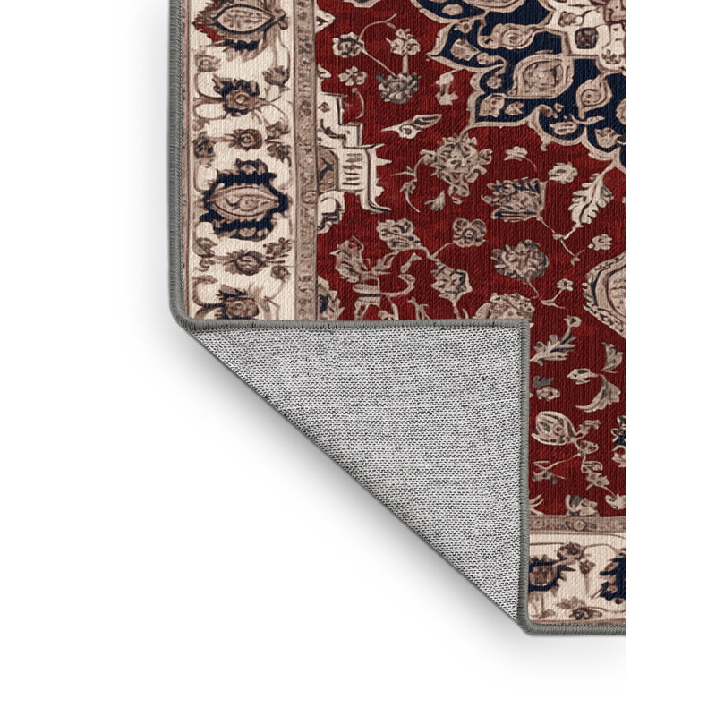 Tapis persan gris lavable à la machine, Carré 4 pi