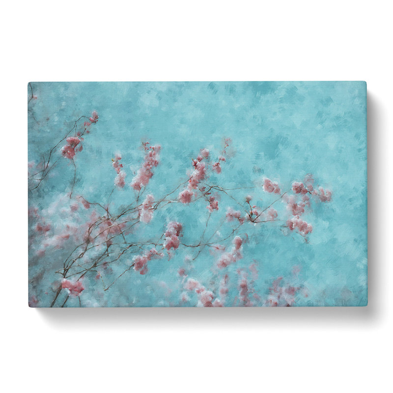 Beautiful Pink Cherry Blossom Tree Painting - Wrapped Canvas, 30cm H x 45cm W x 4cm D