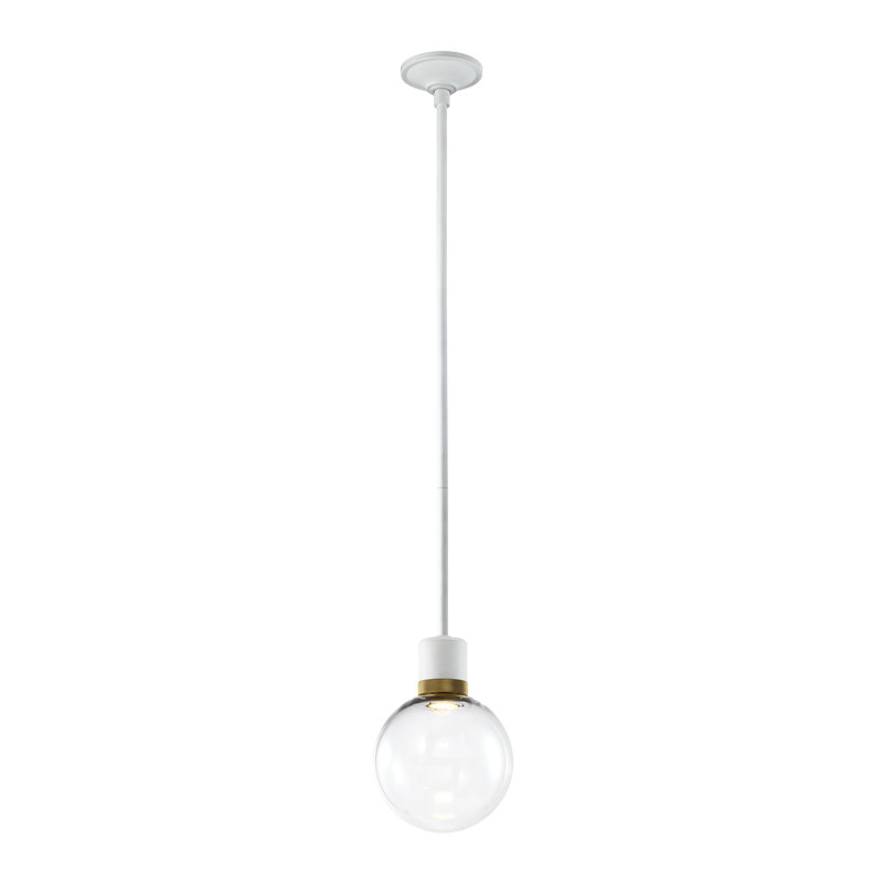 Zigrina Pendant, Matte White/Aged Brass